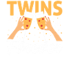 Twin siblings party with glass