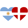 Argentina Denmark Flag Heart