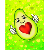 Cute avocado with heart