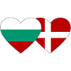 Coeur de drapeau Bulgarie Danemark