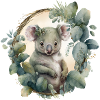 Koala mit Dschungelblättern