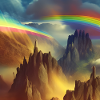 Rainbow on mountain
