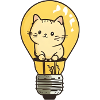 Cat in light bulb