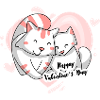 Chat motif Saint-Valentin