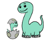 Dinosaur with baby dinosaur
