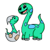 Dinosaur with Baby Dinosaur Family