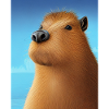 Cooles Comic-Porträt von Capybara