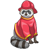 Raccoon Firefighter Fire Brigade