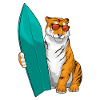 Tiger Surfing Surfboard Summer
