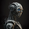 Blauäugiger Cyborg-Roboter