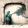 Child Bubble Gun Street Art