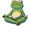 Chillender enspannter Frosch