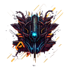 futuristic cyber logo