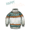 Winter-Design, Strick Pullover Happy-Winter Spruch