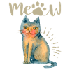 Funny Cat, saying, Meow