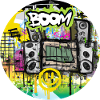 Boom Box with Smiley - Graffiti
