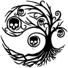 Black tree with skulls