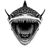 Great shark with open mouth
