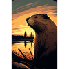 Beaver Animal Sunset