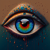 abstract eye pointillism