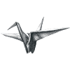 Origami Vogel Grau