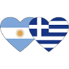 Argentine Grèce Drapeau Coeur