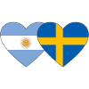 Coeur de drapeau Argentine Suède