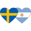 Sweden Argentina Flag Heart