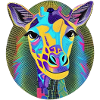 Mehrfarbiges Quantenmosaik Giraffe 2