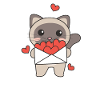 Gatto siamese per San Valentino simpatici animali con cuori
