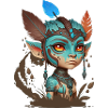 Blaue Maske der Waldgeister – Avatar