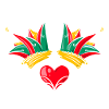 Fool's Cap Carnival Heart Tattoo