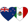 New Zealand Mexico Flag Heart