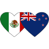 Mexico New Zealand Flag Heart