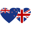 New Zealand England Flag Heart