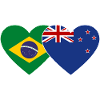 Brésil Nouvelle-Zélande Flag Heart