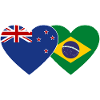 New Zealand Brazil Flag Heart