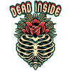 Skeleton, skeleton Dead-Inside, comic-style saying
