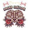 Skeleton, skeleton, skull, comic-style saying