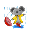 Niedlicher Koala mit Regenschirm