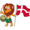 Løve med det danske flag