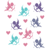 Cupids and hearts