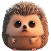 Cute little chibi hedgehog