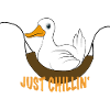 Funny duck saying Just chilling