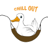 Funny duck saying chill out