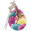 Osterhase & Osterei Bunte Illustration