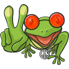 Signe de paix hippie grenouille