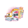 Baggerfahrer Frau Bagger Mädchen