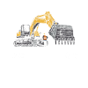 Bagger Schwermaschinenbediener Baggerfahrer