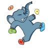 Climbing elephant motif